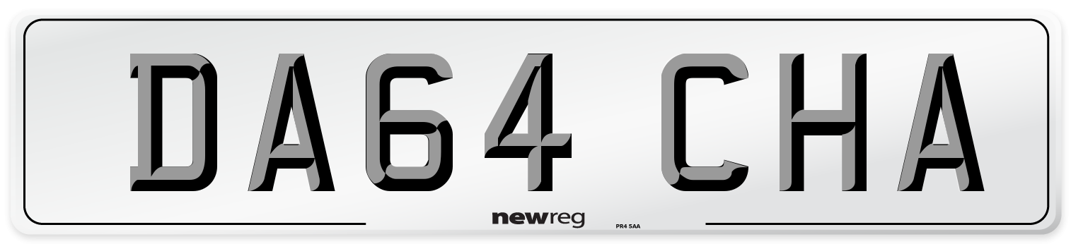 DA64 CHA Number Plate from New Reg
